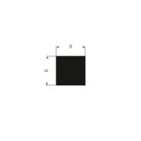 Rektangulr list (homogent gummi) EPDM 8 x 8 mm - 100 meter i gruppen Gummilister / Rektangulra lister hos Rubbernstuff.com (718.00.808.100)
