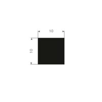 Rektangulr list (homogent gummi) EPDM 10 x 10 mm - 100 meter i gruppen Gummilister / Rektangulra lister hos Rubbernstuff.com (718.01.010.100)