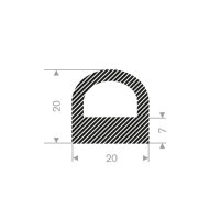 Gummifender (cellgummi) 20 x 20 mm - 25 meter i gruppen Gummilister hos Rubbernstuff.com (225.02.020.25)