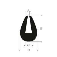 U-list (Homogent gummi) 6,5mm i gruppen Gummilister / U-lister hos Rubbernstuff.com (711.00.565.25r)