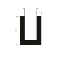 U-list (Homogent gummi) 5mm i gruppen Gummilister / U-lister hos Rubbernstuff.com (711.01.205.25r)