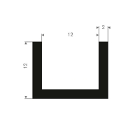 U-list (Homogent gummi) 12mm i gruppen Gummilister / U-lister hos Rubbernstuff.com (711.01.212.25r)