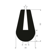 U-list (Homogent gummi) 10mm i gruppen Gummilister / U-lister hos Rubbernstuff.com (711.05.381.25r)