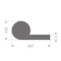 P-list (cellgummi) 29,7 x 14,5 mm - 25 meter i gruppen Gummilister hos Rubbernstuff.com (724.00.834.25)