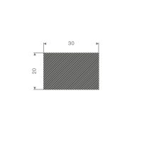 Rektangulr list (cellgummi) 30 x 20 mm - 25 meter i gruppen Gummilister / Rektangulra lister hos Rubbernstuff.com (728.03.020.25)