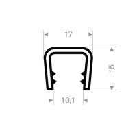 Kantskyddslist (PVC) 7,5 - 9 mm - 50 meter i gruppen Gummilister / Sjlvgreppande lister hos Rubbernstuff.com (741.00.285.50)