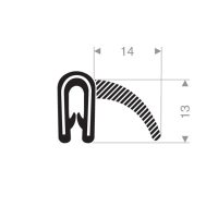 Kantskyddslist (PVC) 1,5 - 4 mm - 25 meter i gruppen Gummilister hos Rubbernstuff.com (745.00.120.25)