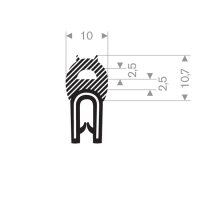 Kantskyddslist (PVC) 1 - 2 mm - 50 meter i gruppen Gummilister / Sjlvgreppande lister hos Rubbernstuff.com (745.00.830.50)