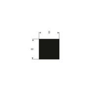 Rektangulär list (homogent gummi) EPDM 8 x 8 mm - 25 meter