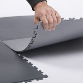 Vinylgolv PVC 50x50 cm läderdesign - Ljusgrå