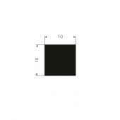 Rektangulär list (homogent gummi) EPDM 10 x 10 mm