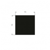 Rektangulär list (homogent gummi) EPDM 15 x 15 mm