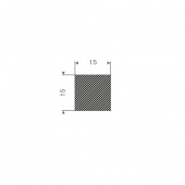 Rektangulr list (cellgummi) 15 x 15 mm - 25 meter