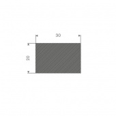 Rektangulär list (cellgummi) 30 x 20 mm - 25 meter